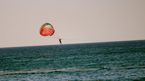 man walking on water